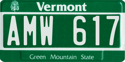 VT license plate AMW617
