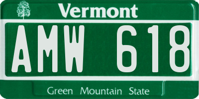 VT license plate AMW618