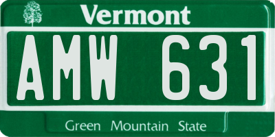 VT license plate AMW631