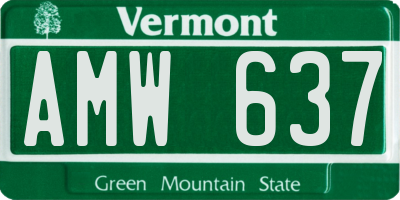 VT license plate AMW637