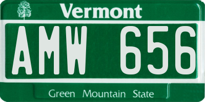 VT license plate AMW656