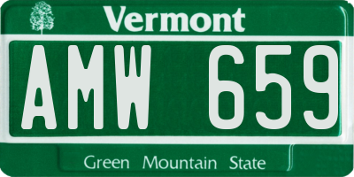VT license plate AMW659