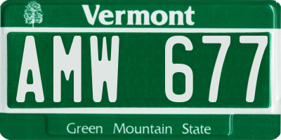 VT license plate AMW677