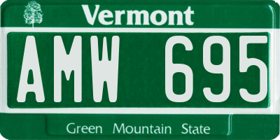 VT license plate AMW695