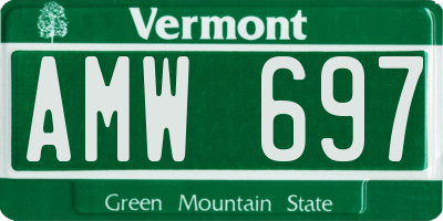 VT license plate AMW697