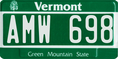 VT license plate AMW698