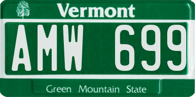 VT license plate AMW699
