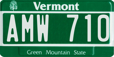 VT license plate AMW710