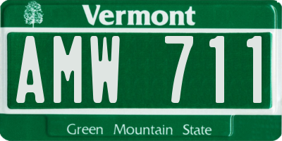 VT license plate AMW711