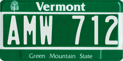 VT license plate AMW712