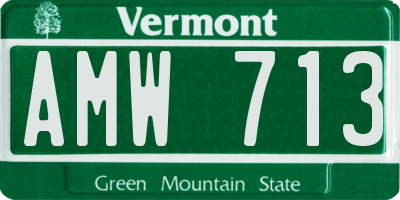 VT license plate AMW713