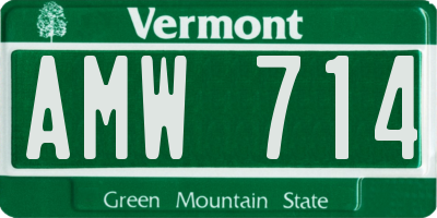 VT license plate AMW714