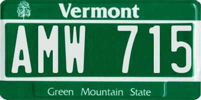 VT license plate AMW715