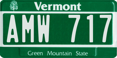 VT license plate AMW717