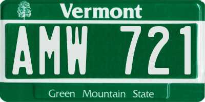 VT license plate AMW721