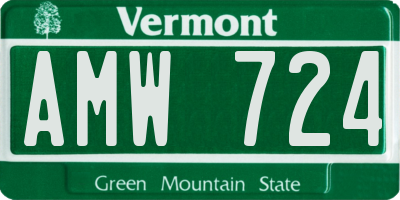 VT license plate AMW724