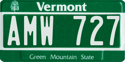 VT license plate AMW727