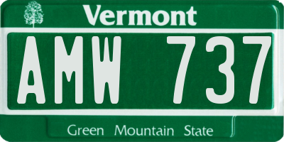 VT license plate AMW737