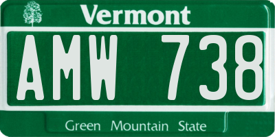 VT license plate AMW738