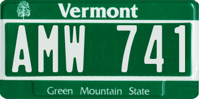 VT license plate AMW741