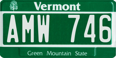 VT license plate AMW746