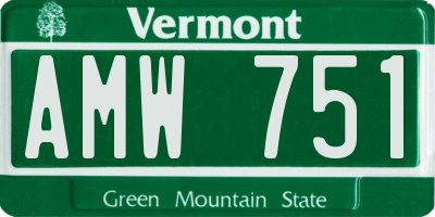 VT license plate AMW751