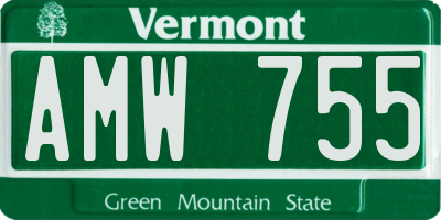 VT license plate AMW755