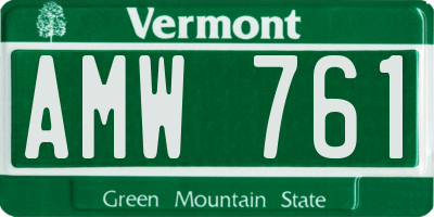 VT license plate AMW761