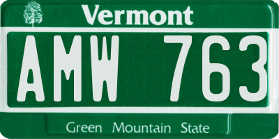 VT license plate AMW763
