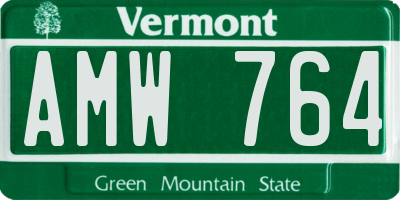 VT license plate AMW764