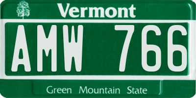 VT license plate AMW766