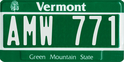 VT license plate AMW771