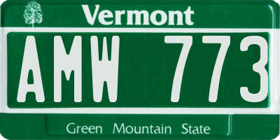 VT license plate AMW773
