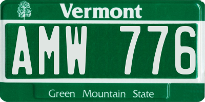 VT license plate AMW776