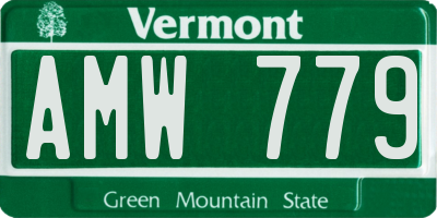 VT license plate AMW779