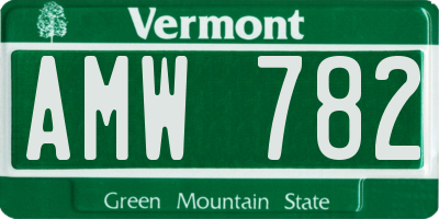 VT license plate AMW782