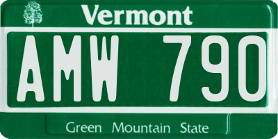 VT license plate AMW790
