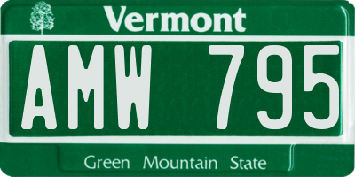 VT license plate AMW795