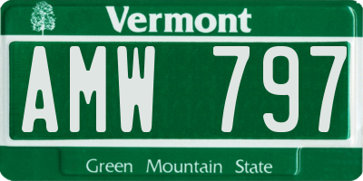 VT license plate AMW797
