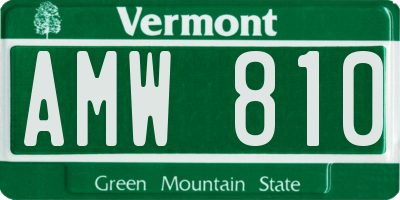 VT license plate AMW810