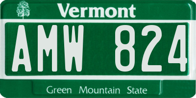 VT license plate AMW824