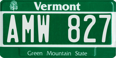 VT license plate AMW827