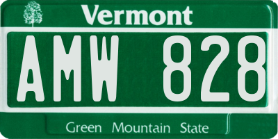 VT license plate AMW828
