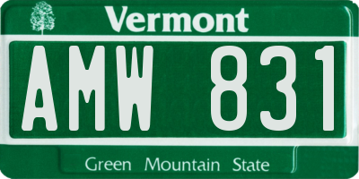VT license plate AMW831