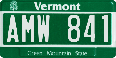 VT license plate AMW841