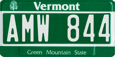 VT license plate AMW844