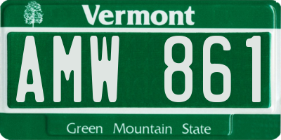 VT license plate AMW861