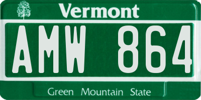 VT license plate AMW864