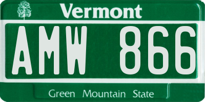 VT license plate AMW866