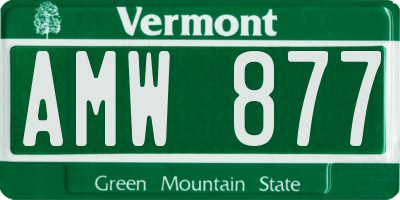 VT license plate AMW877